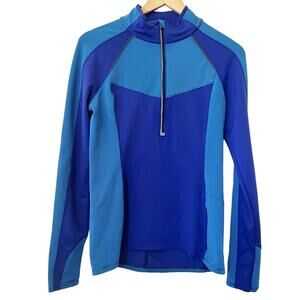 Athleta Blue Zip Pullover Sweater Size S